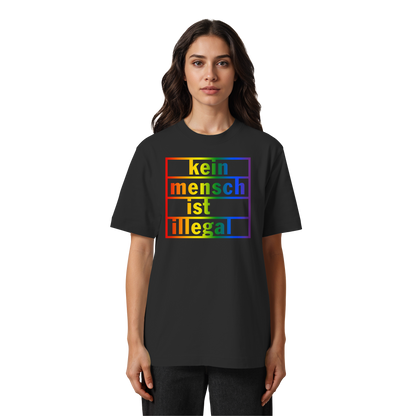 Kein Mensch ist illegal (Regenbogen) - Oversized T-Shirt