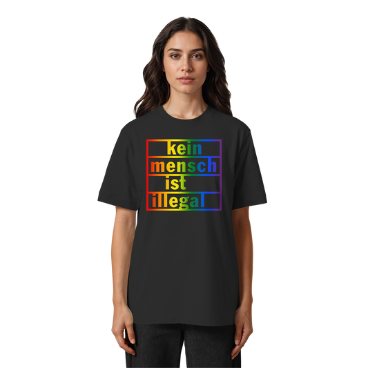 Kein Mensch ist illegal (Regenbogen) - Oversized T-Shirt