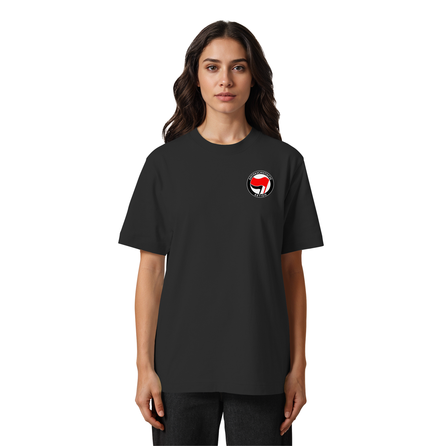 Antifaschistische Aktion (Kleiner Druck) - Oversized T-Shirt