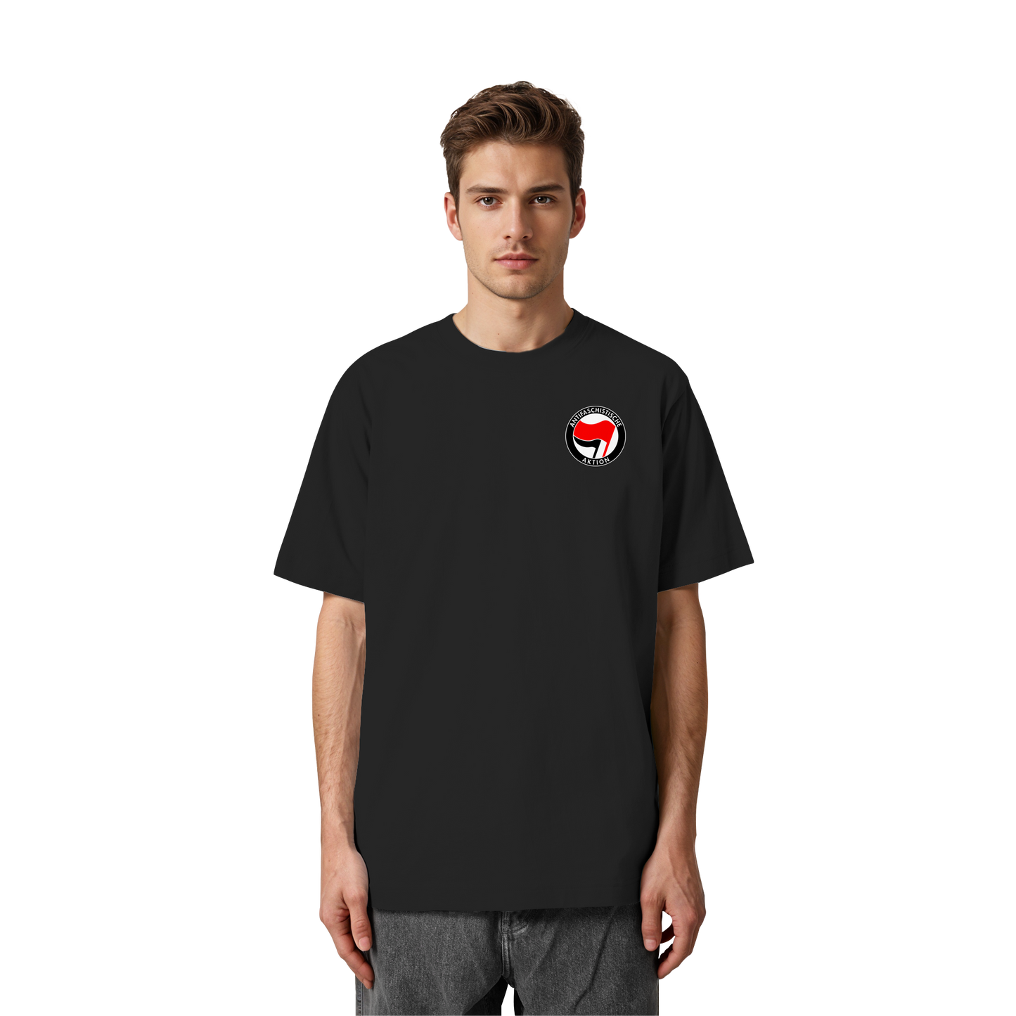 Antifaschistische Aktion (Kleiner Druck) - Oversized T-Shirt