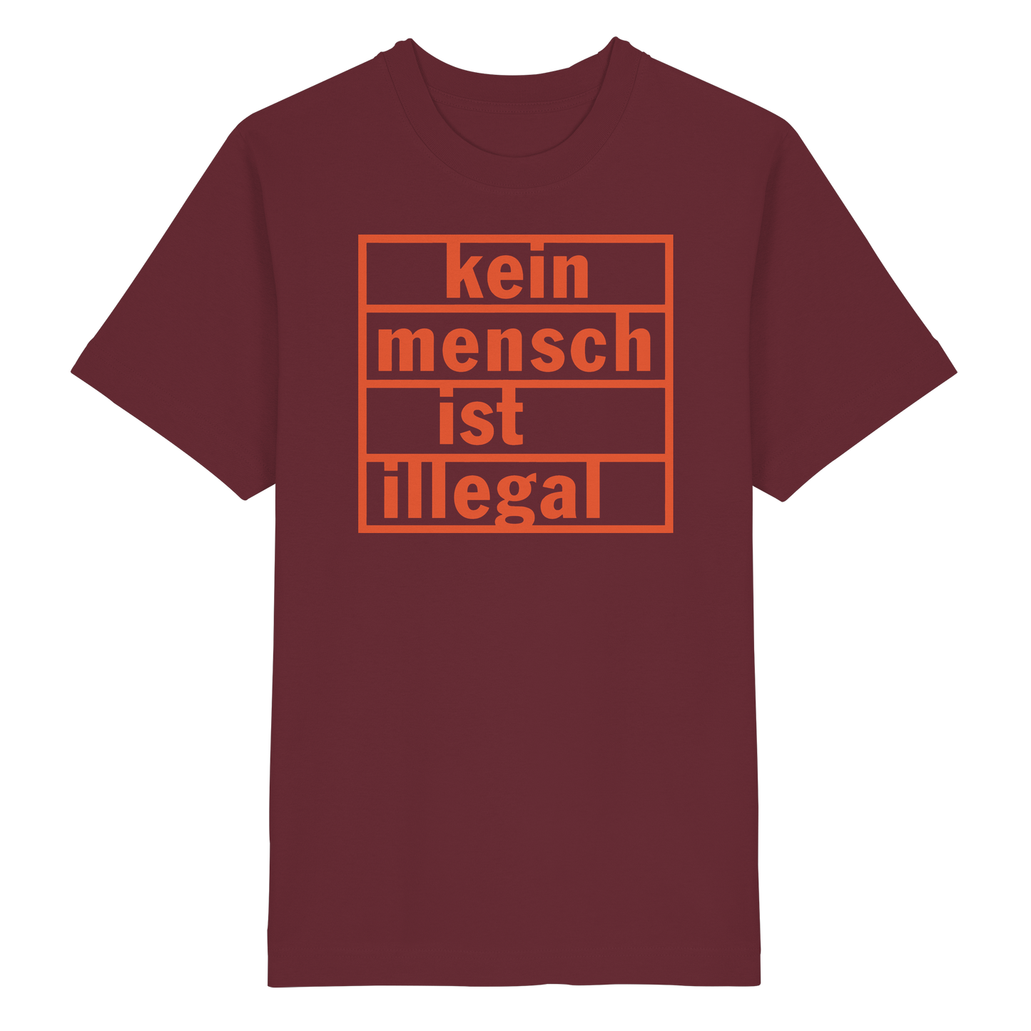 Kein Mensch ist illegal (Orange) - Oversized T-Shirt
