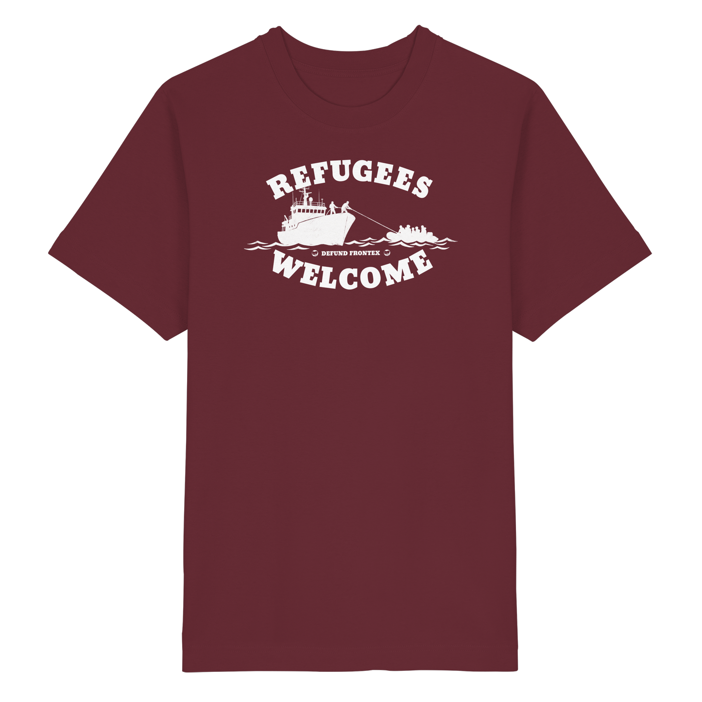 Refugees Welcome at sea (Weiß) - Oversized T-Shirt