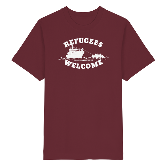 Refugees Welcome at sea (Weiß) - Oversized T-Shirt