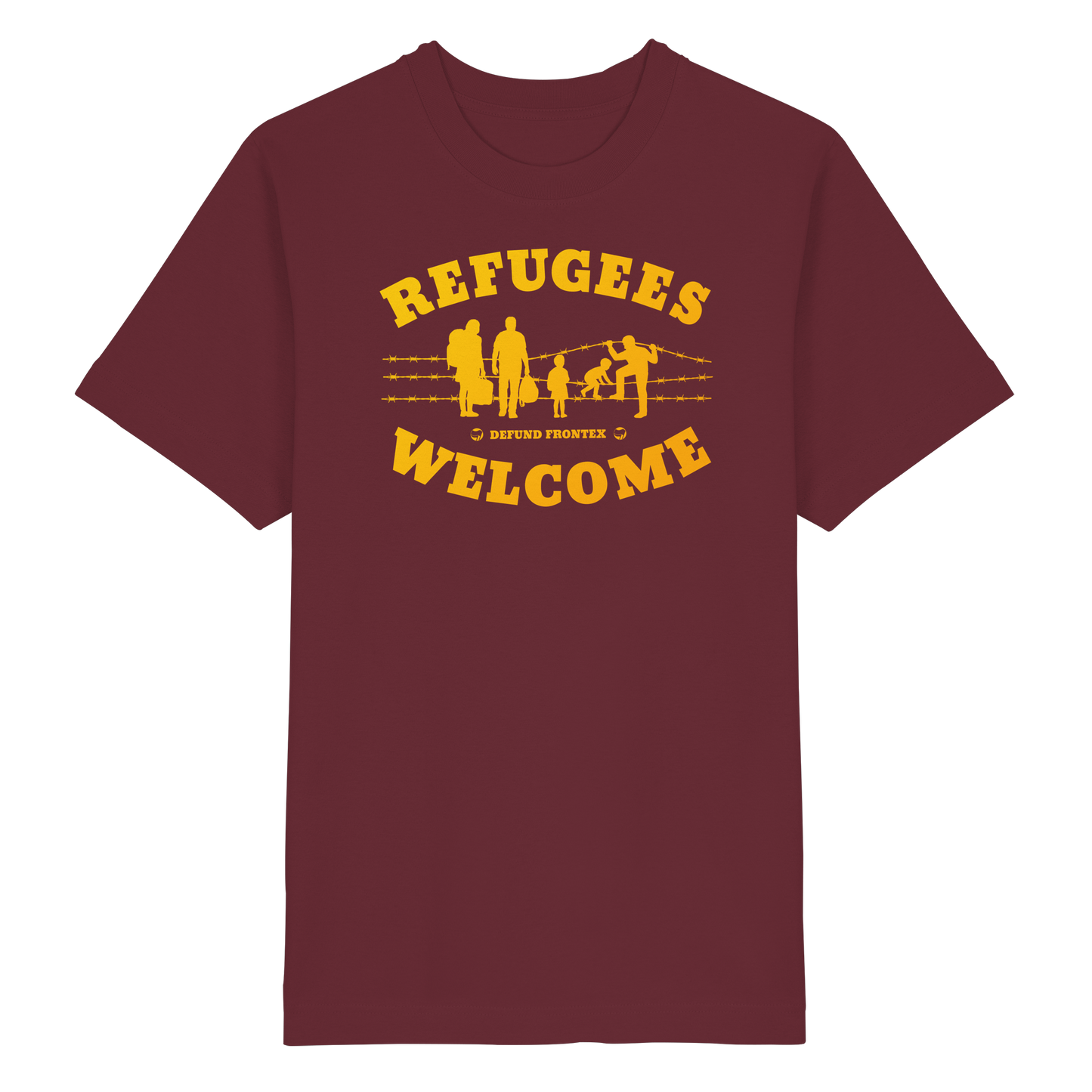 Refugees Welcome on land (Gelb-Orange) - Oversized T-Shirt