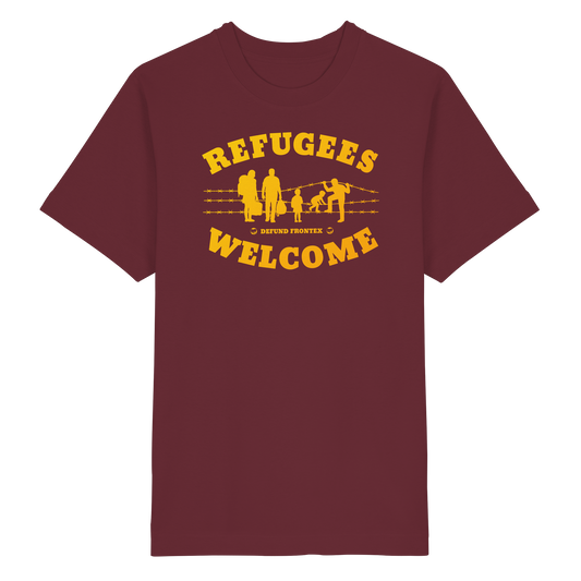 Refugees Welcome on land (Gelb-Orange) - Oversized T-Shirt