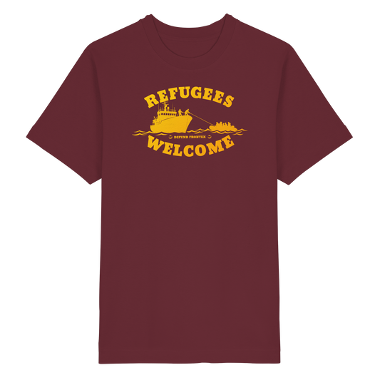 Refugees Welcome at sea (Gelb-Orange) - Oversized T-Shirt