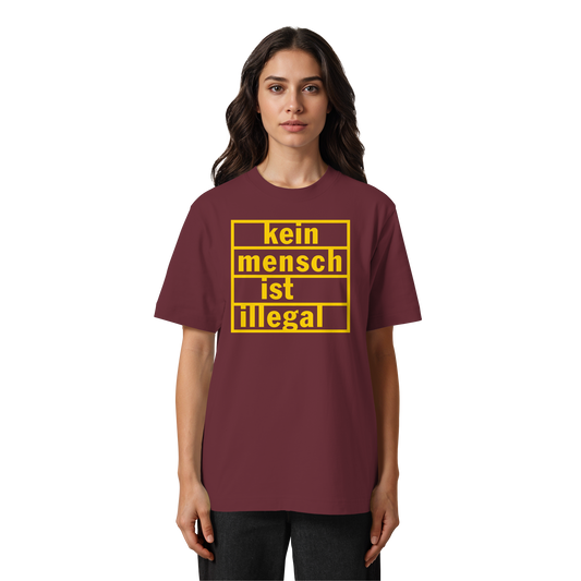 Kein Mensch ist illegal (Gelb) - Oversized T-Shirt
