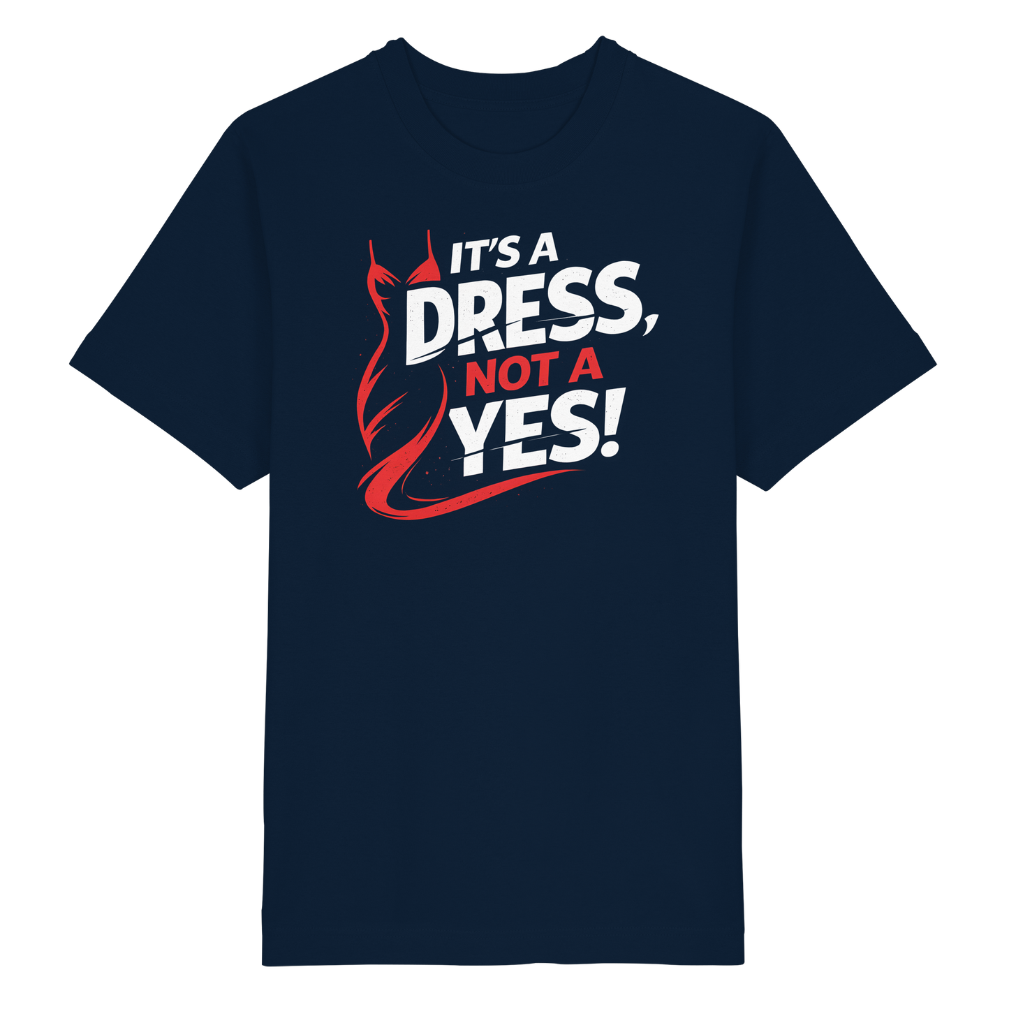 It's a dress, not a yes (Weiß/rot) - Oversized T-Shirt