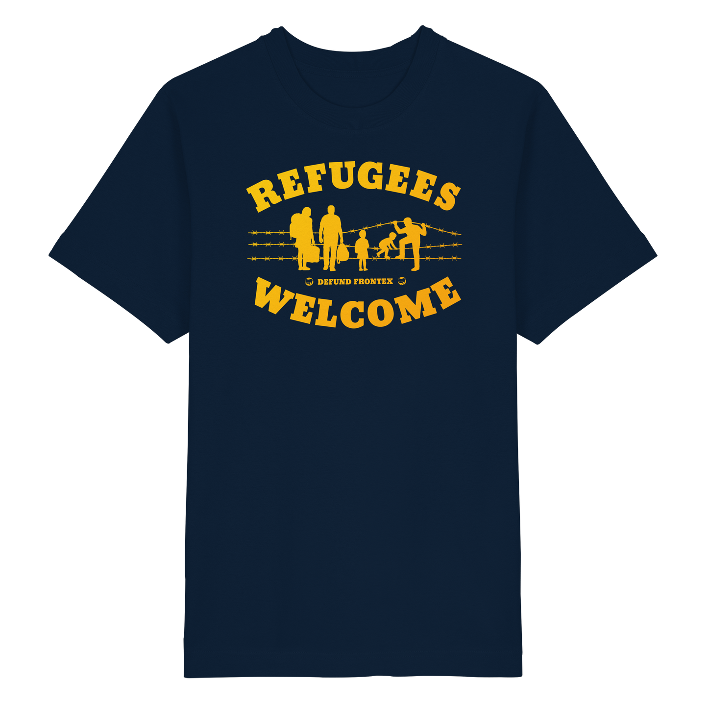 Refugees Welcome on land (Gelb-Orange) - Oversized T-Shirt