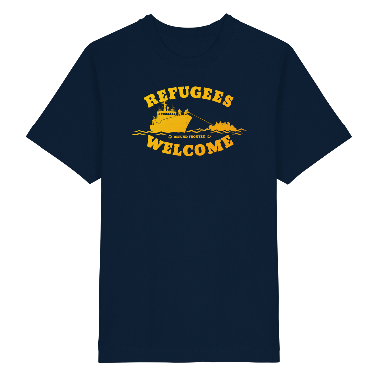 Refugees Welcome at sea (Gelb-Orange) - Oversized T-Shirt