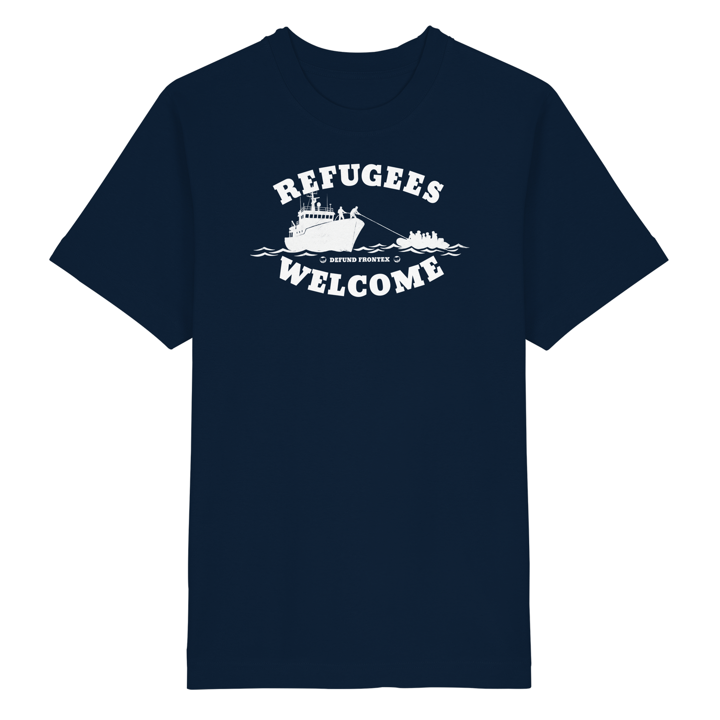 Refugees Welcome at sea (Weiß) - Oversized T-Shirt