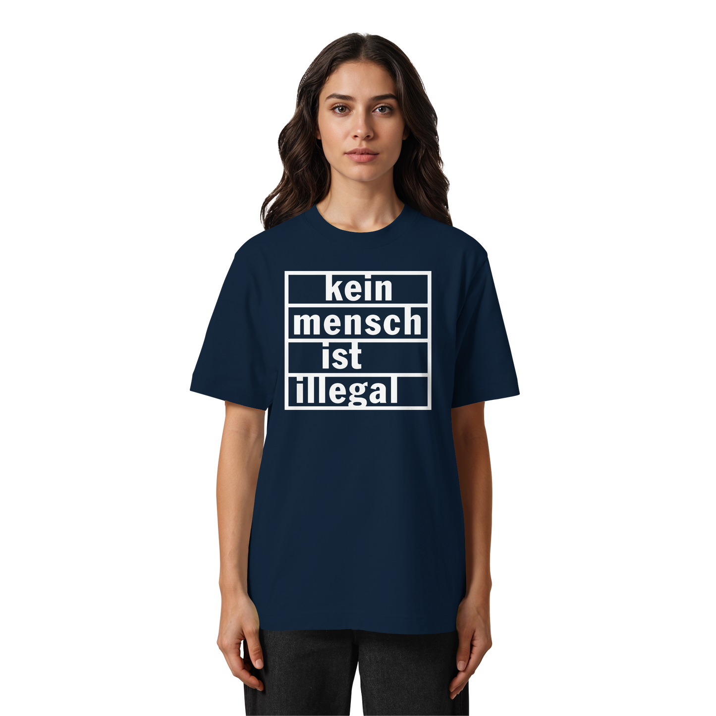 Kein Mensch ist illegal (Weiß) - Oversized T-Shirt