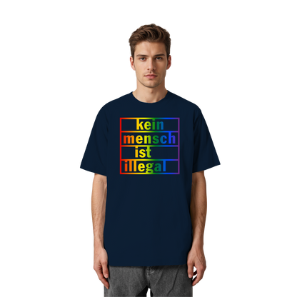 Kein Mensch ist illegal (Regenbogen) - Oversized T-Shirt