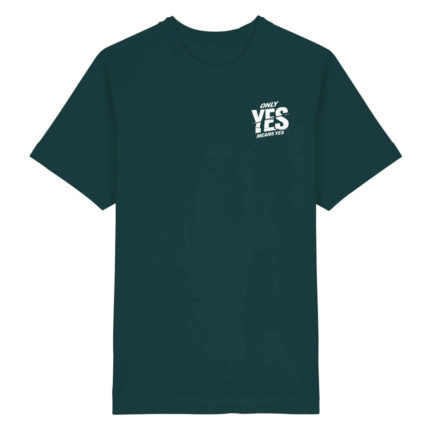 Only yes means yes (Weiß; kleiner Druck) - Oversized T-Shirt