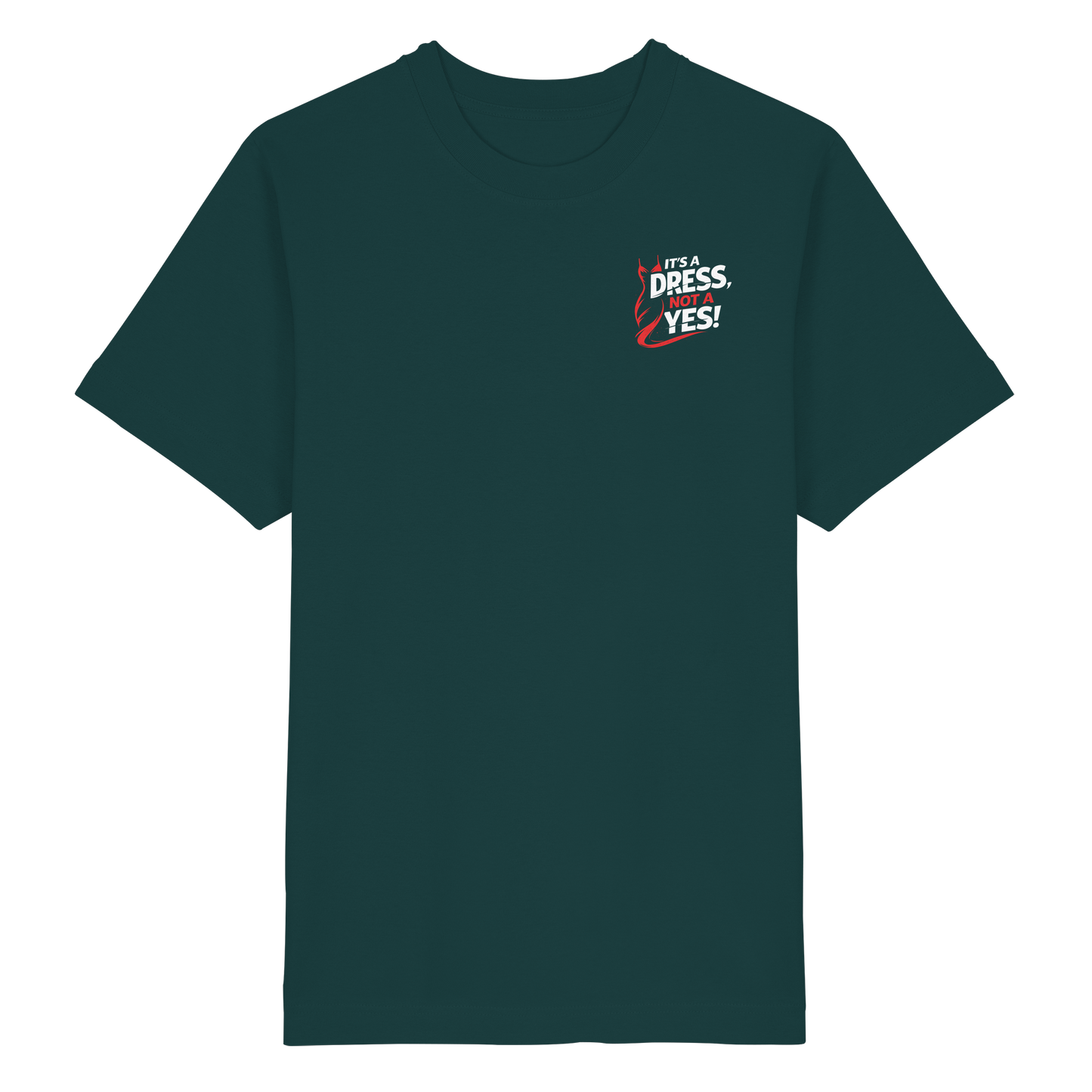 It's a dress, not a yes (Weiß/rot; kleiner Druck) - Oversized T-Shirt