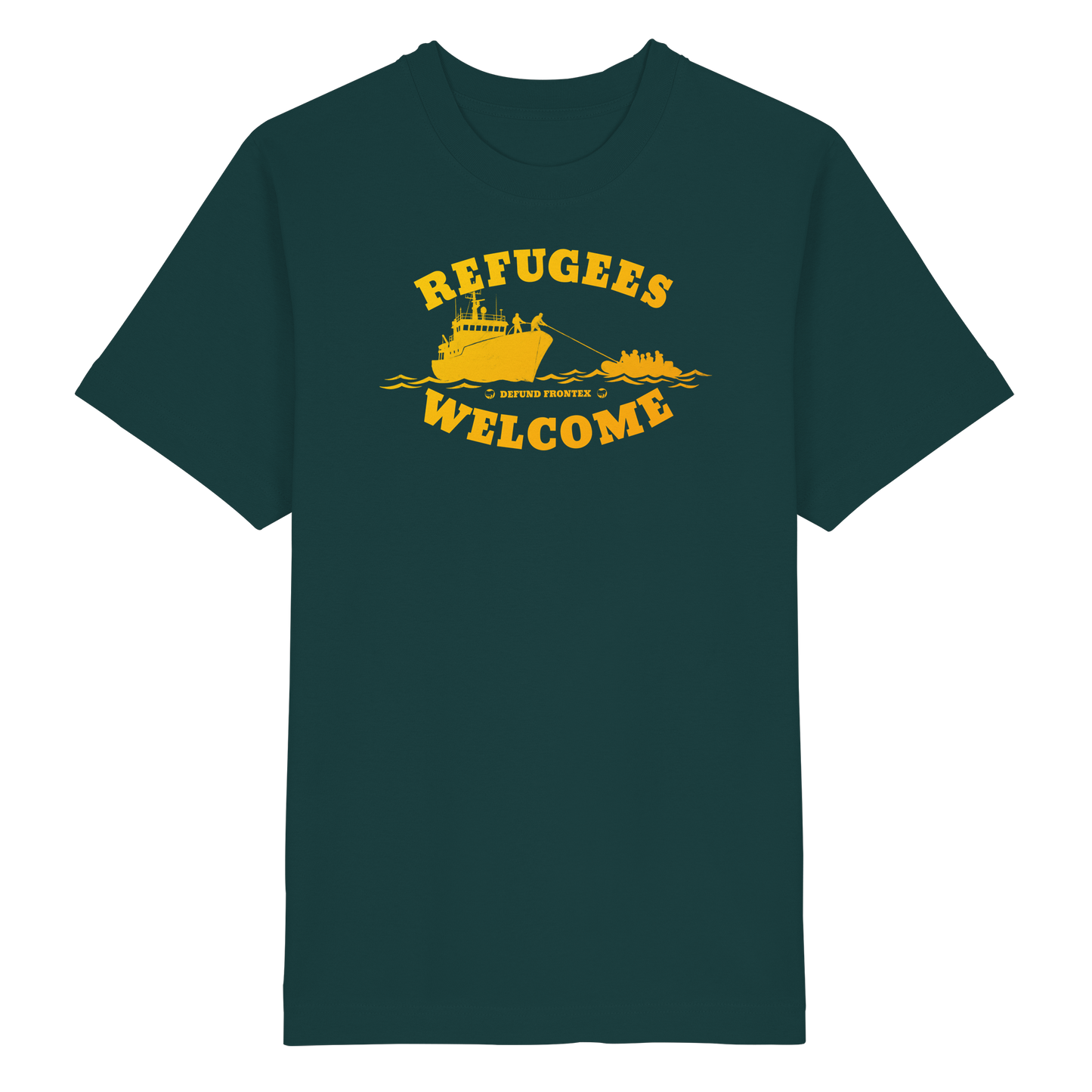Refugees Welcome at sea (Gelb-Orange) - Oversized T-Shirt