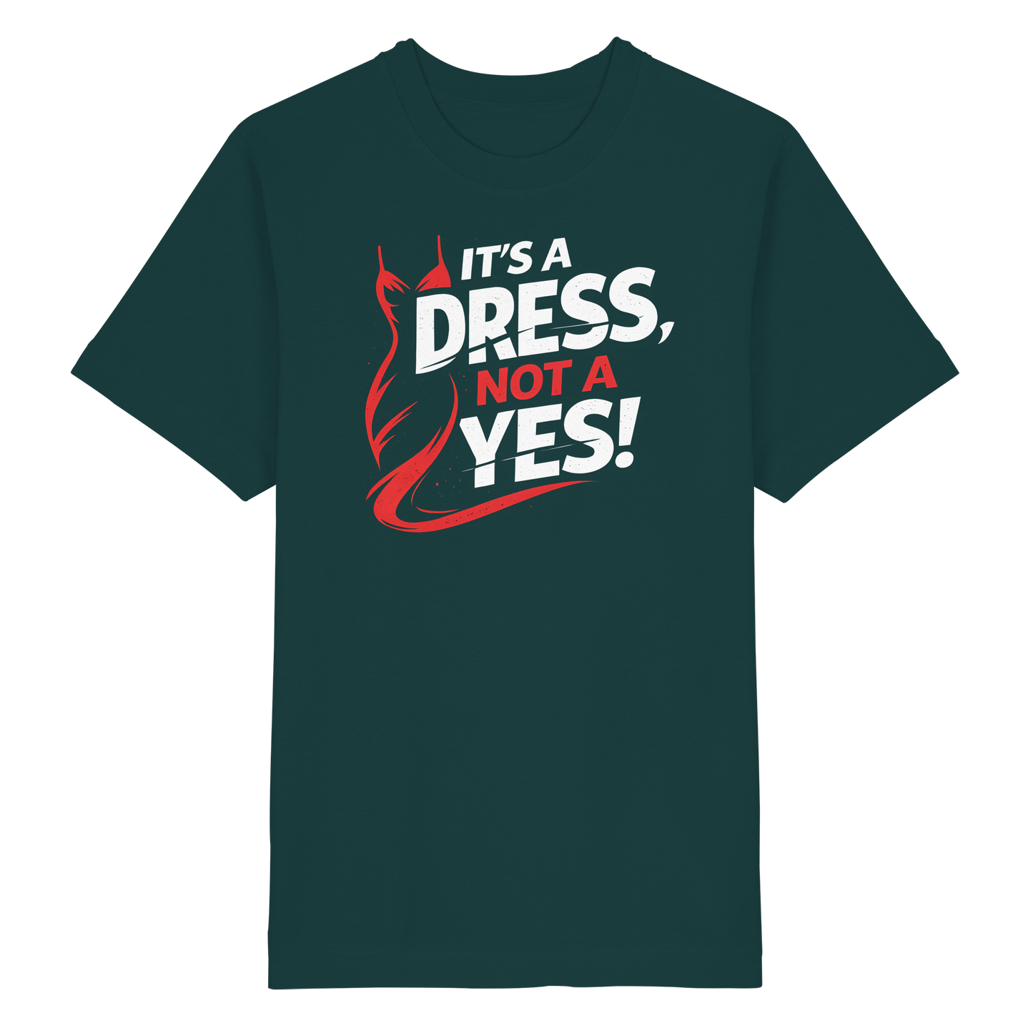 It's a dress, not a yes (Weiß/rot) - Oversized T-Shirt
