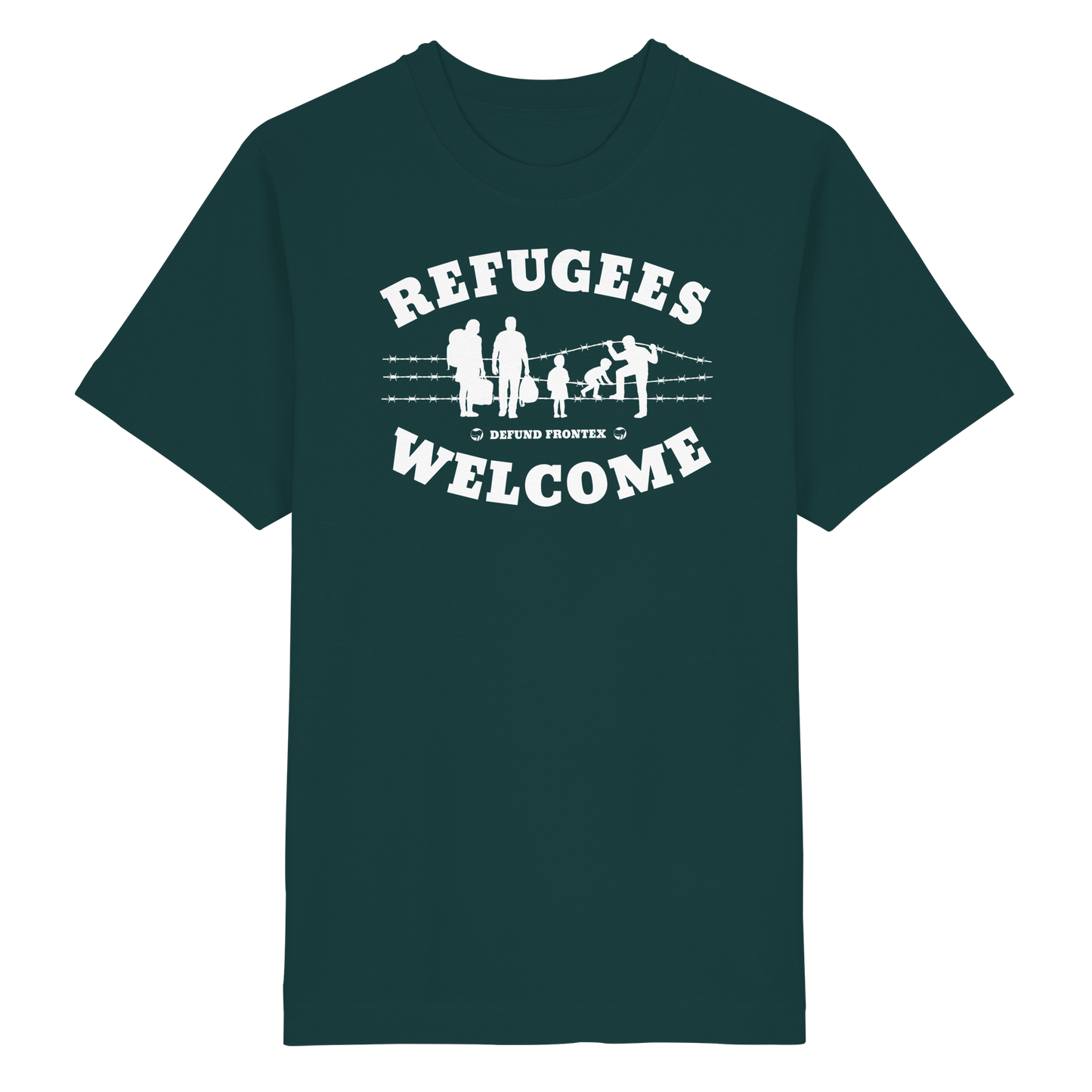 Refugees Welcome on land (Weiß) - Oversized T-Shirt