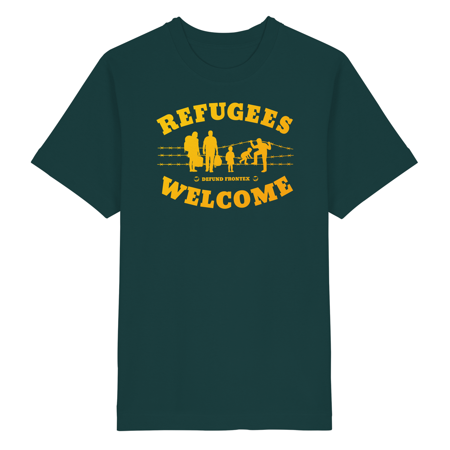 Refugees Welcome on land (Gelb-Orange) - Oversized T-Shirt
