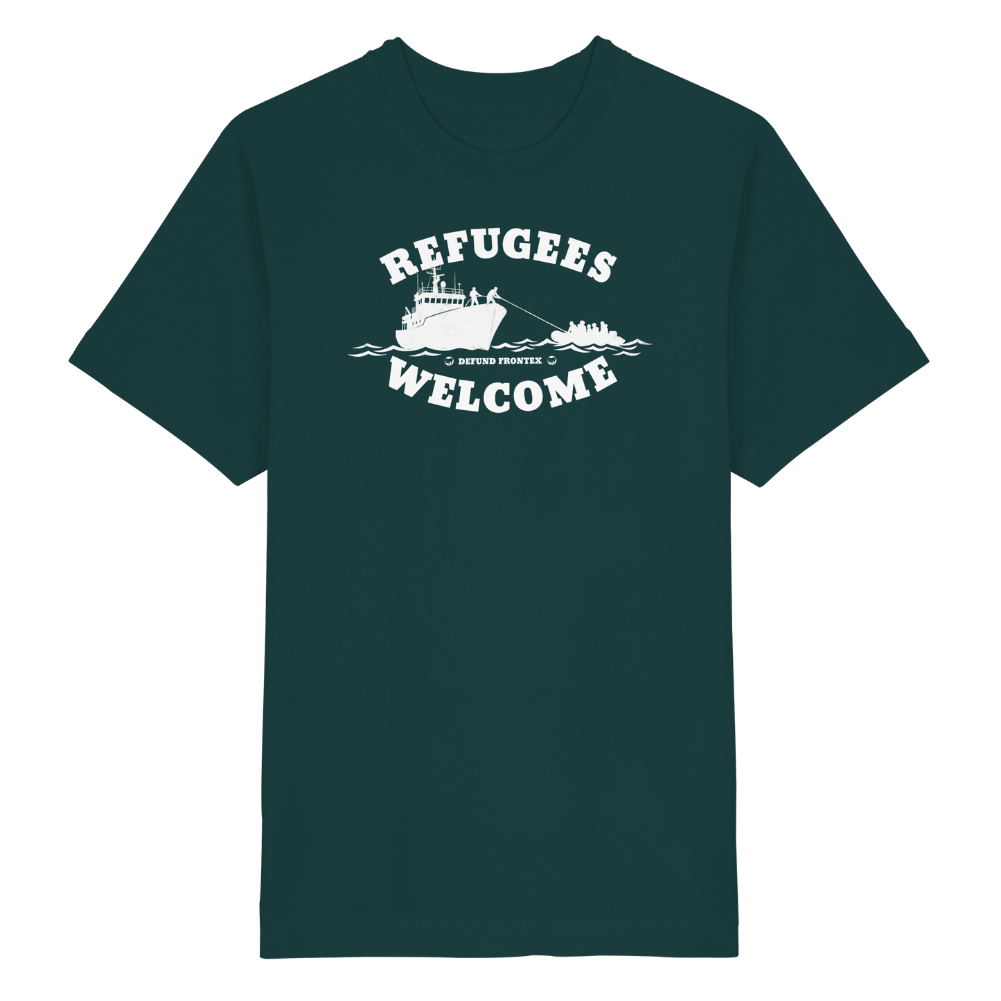 Refugees Welcome at sea (Weiß) - Oversized T-Shirt