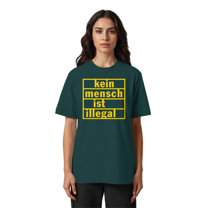 Kein Mensch ist illegal (Gelb) - Oversized T-Shirt