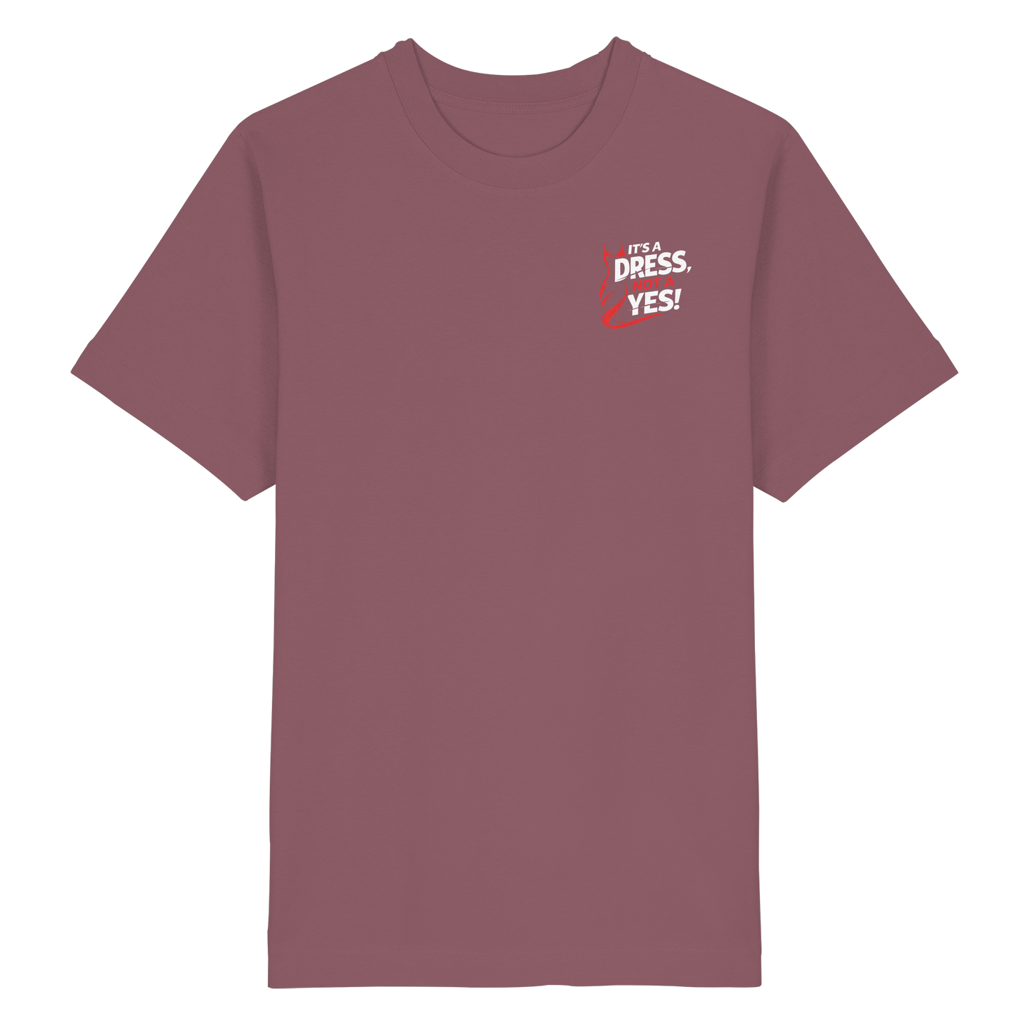 It's a dress, not a yes (Weiß/rot; kleiner Druck) - Oversized T-Shirt