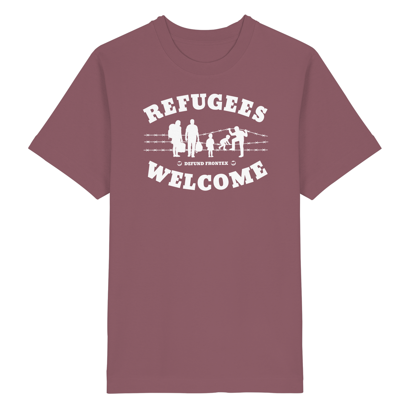 Refugees Welcome on land (Weiß) - Oversized T-Shirt