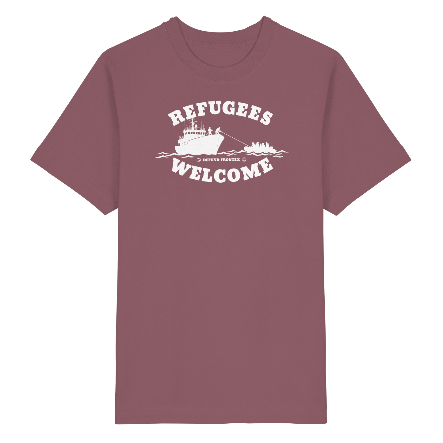 Refugees Welcome at sea (Weiß) - Oversized T-Shirt