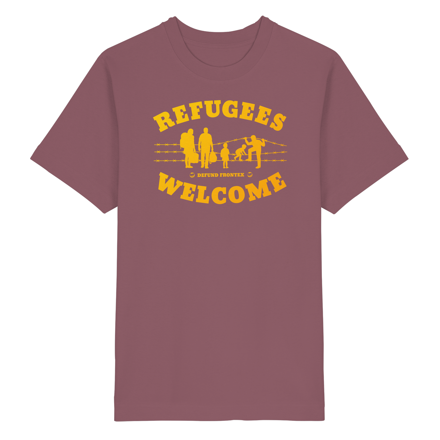 Refugees Welcome on land (Gelb-Orange) - Oversized T-Shirt