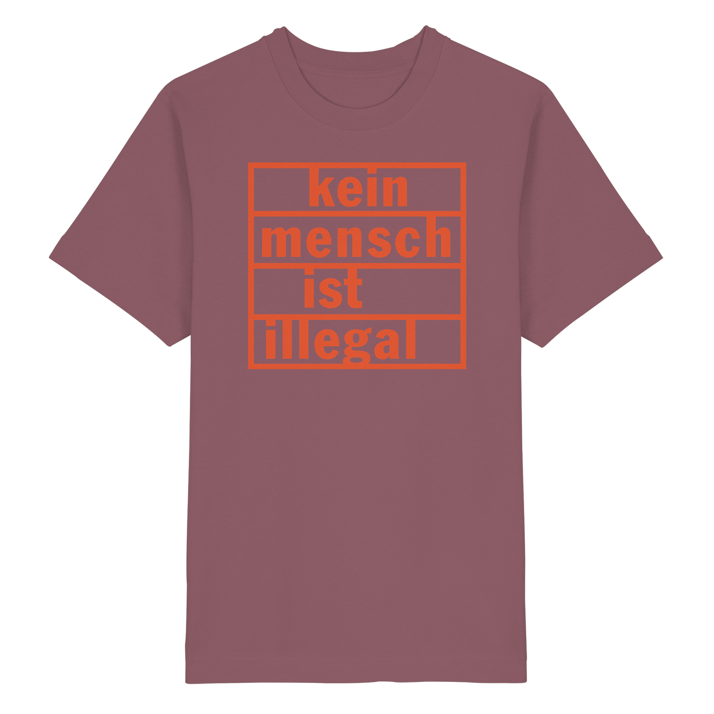 Kein Mensch ist illegal (Orange) - Oversized T-Shirt