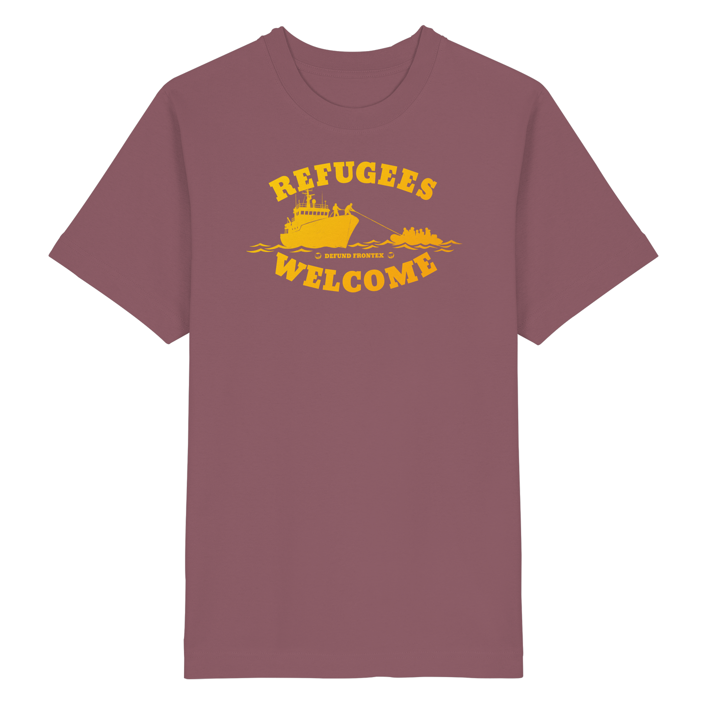 Refugees Welcome at sea (Gelb-Orange) - Oversized T-Shirt