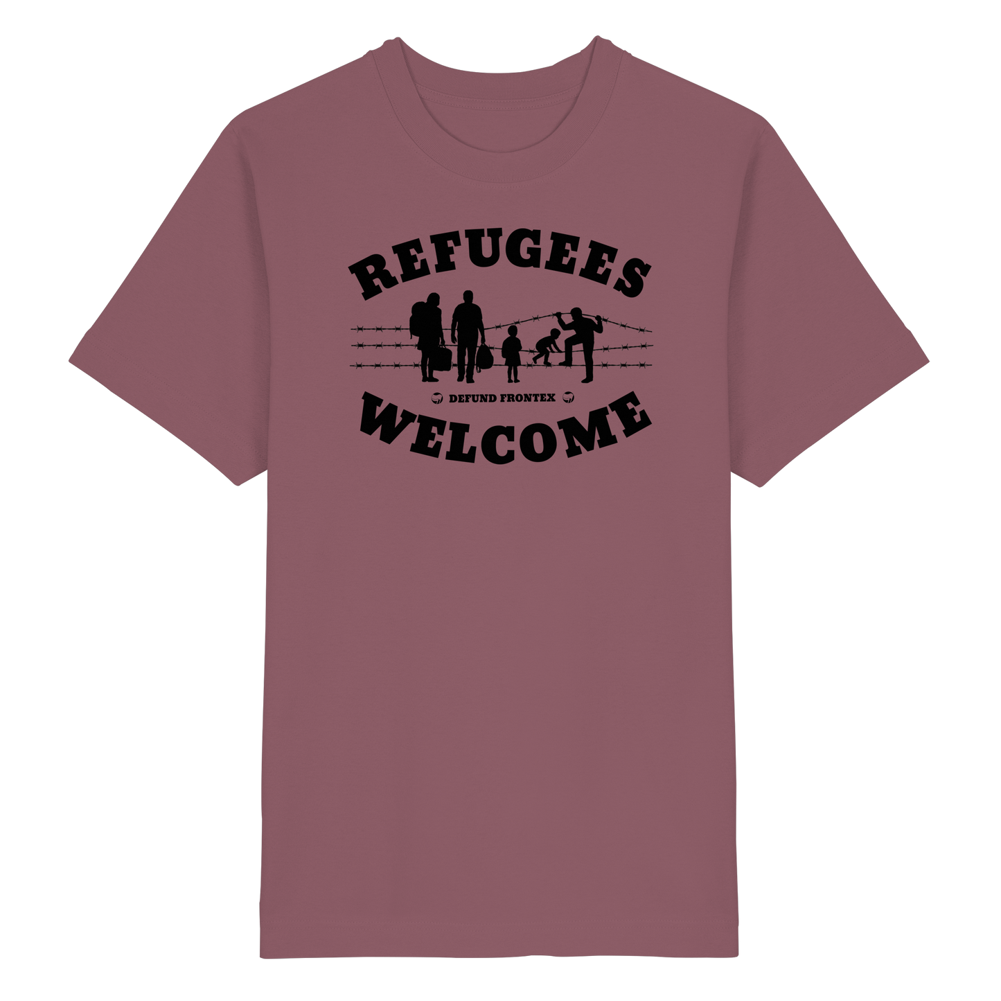 Refugees Welcome on land (Schwarz) - Oversized T-Shirt