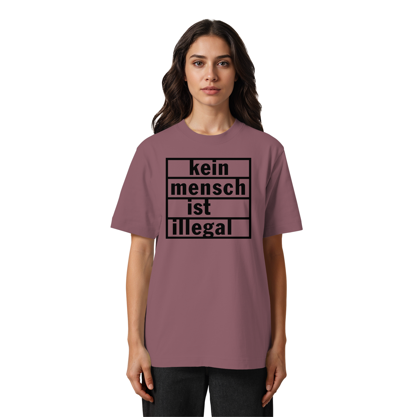 Kein Mensch ist illegal (Schwarz) - Oversized T-Shirt