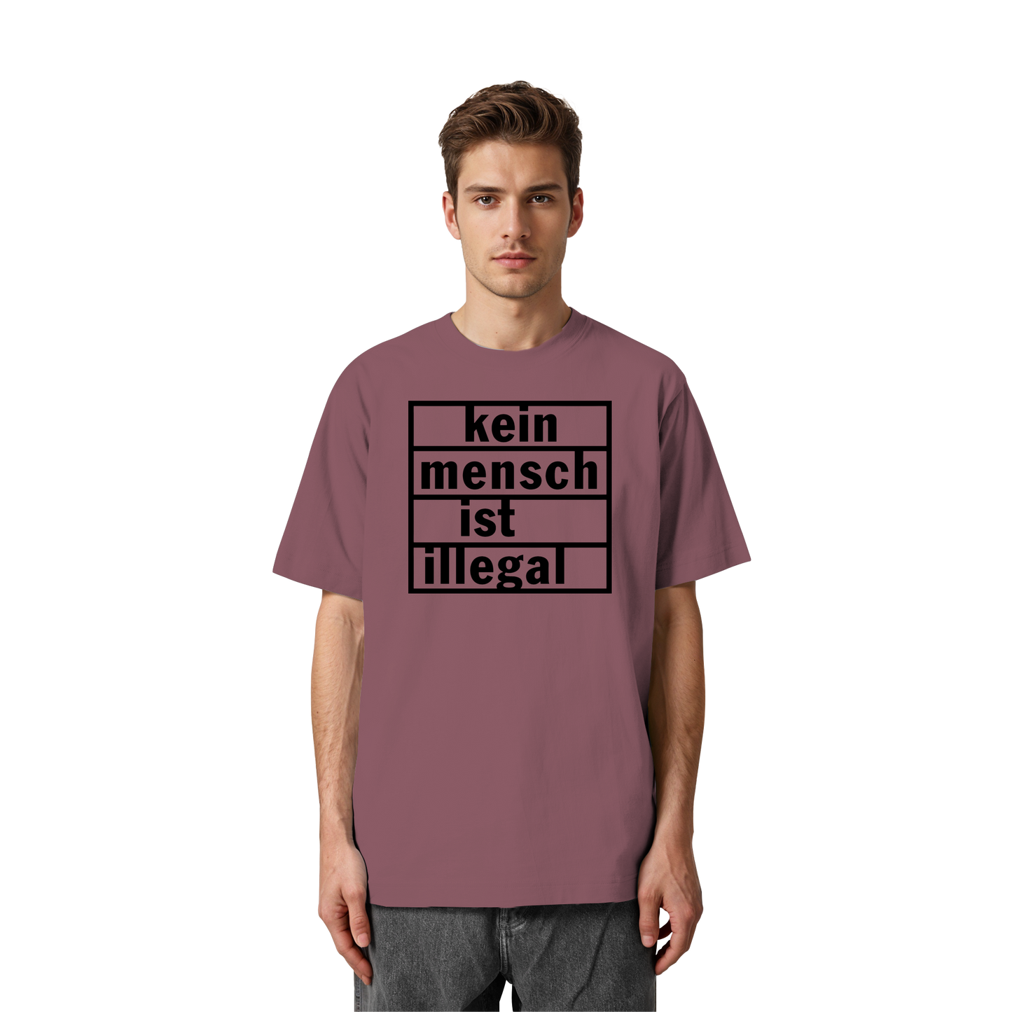 Kein Mensch ist illegal (Schwarz) - Oversized T-Shirt