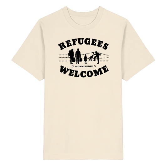Refugees Welcome on land (Schwarz) - Oversized T-Shirt