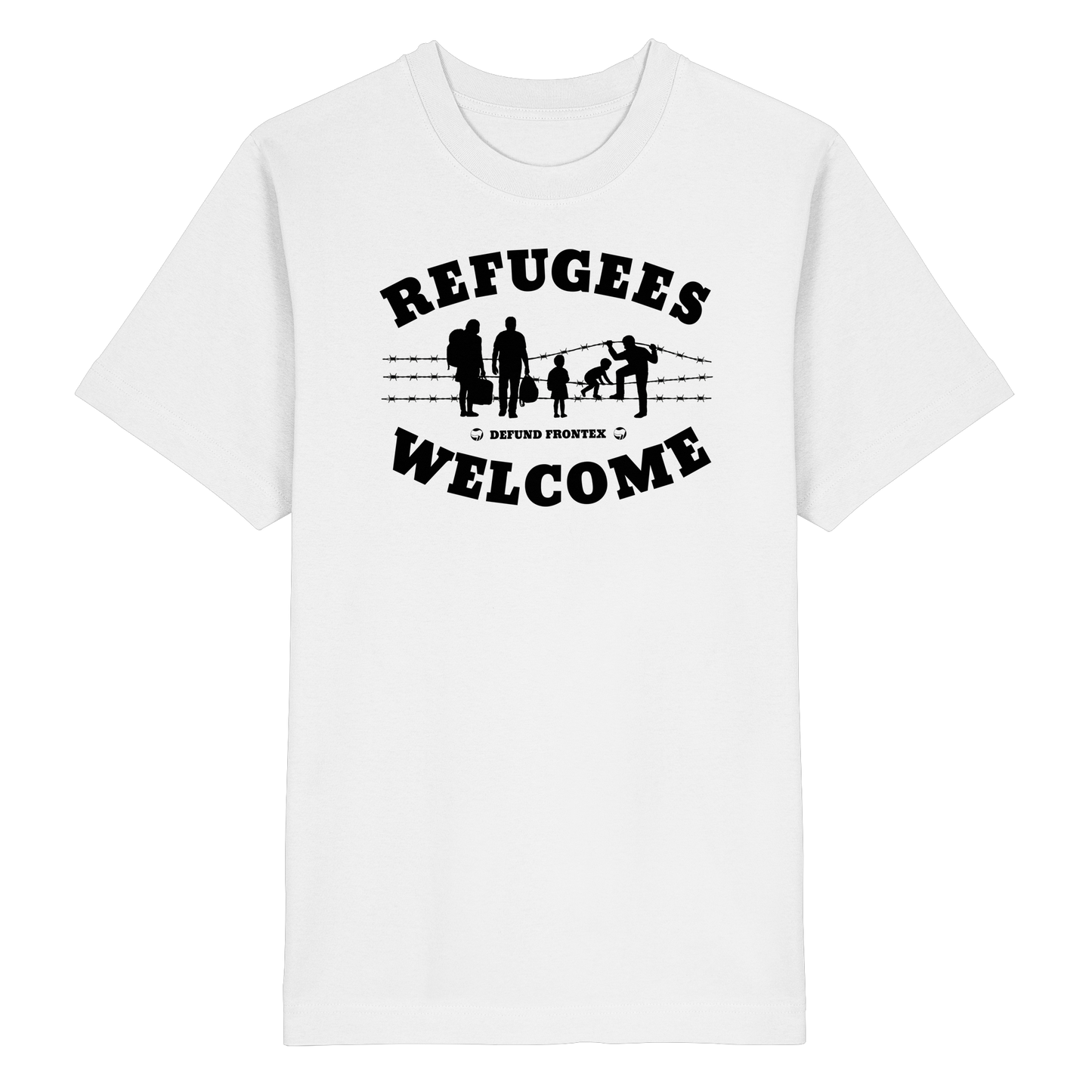 Refugees Welcome on land (Schwarz) - Oversized T-Shirt
