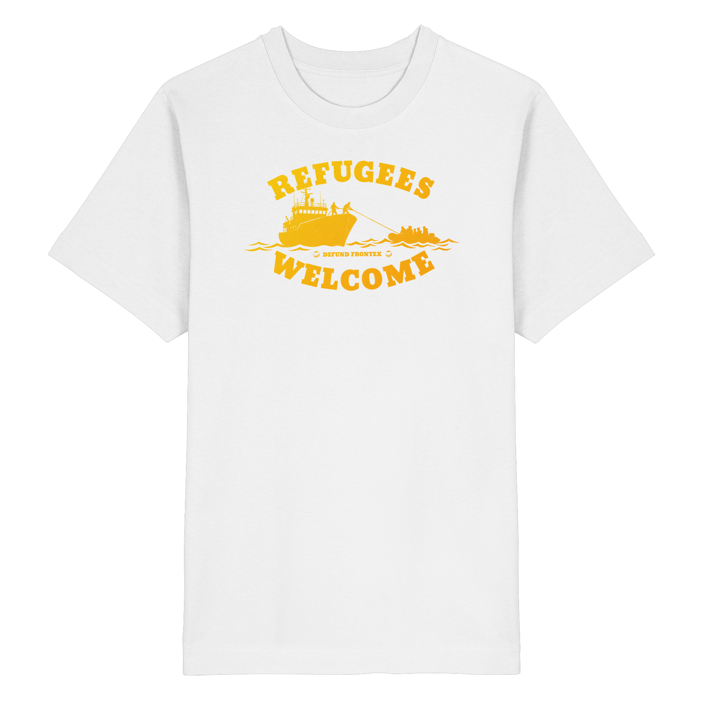 Refugees Welcome at sea (Gelb-Orange) - Oversized T-Shirt