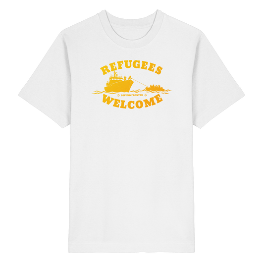 Refugees Welcome at sea (Gelb-Orange) - Oversized T-Shirt