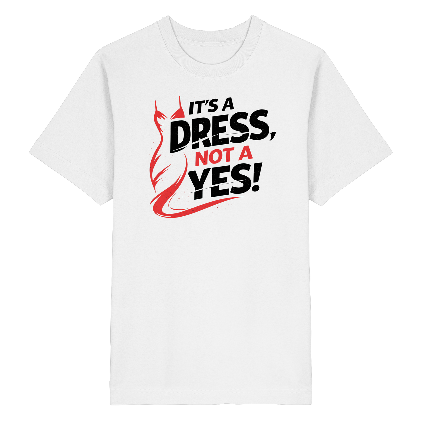 It's a dress, not a yes (Schwarz/rot) - Oversized T-Shirt