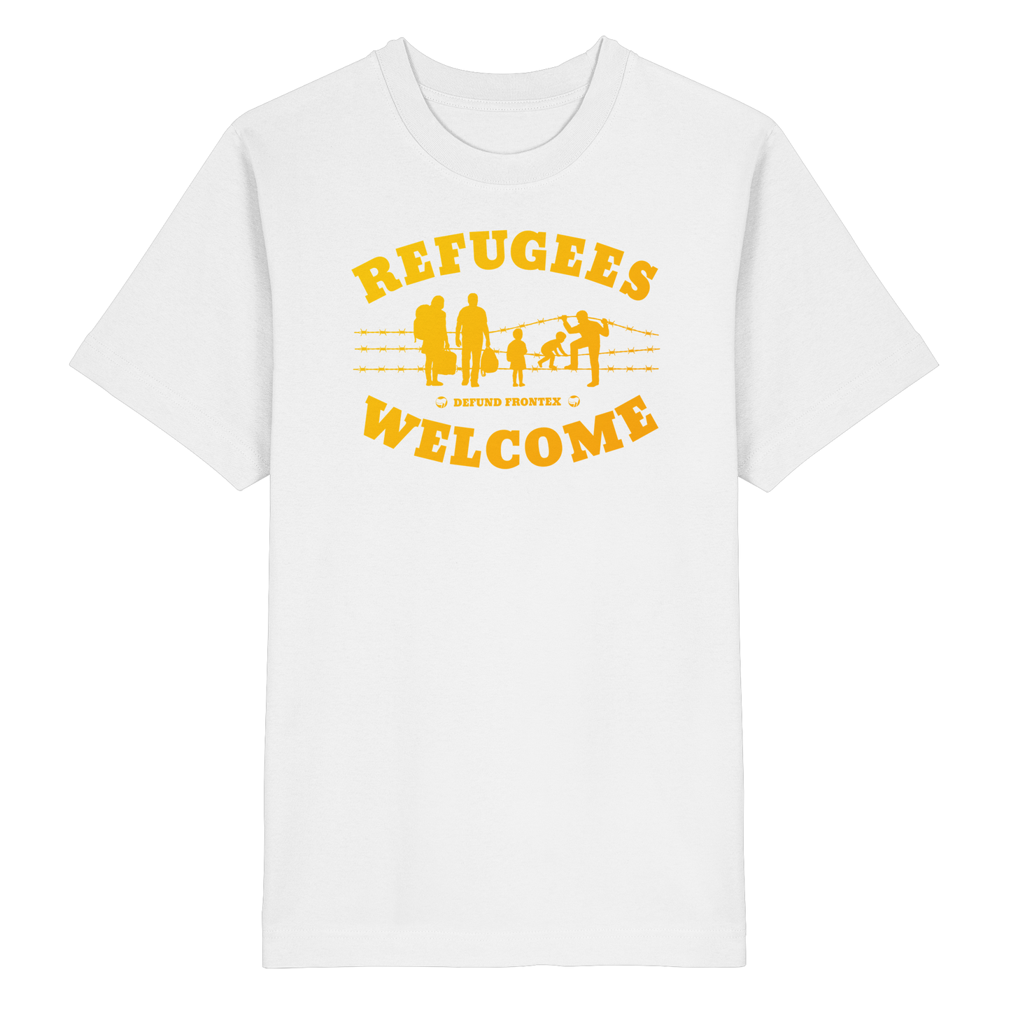 Refugees Welcome on land (Gelb-Orange) - Oversized T-Shirt
