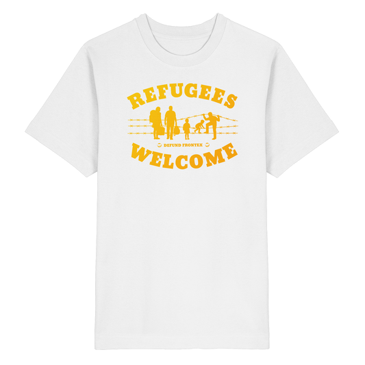 Refugees Welcome on land (Gelb-Orange) - Oversized T-Shirt