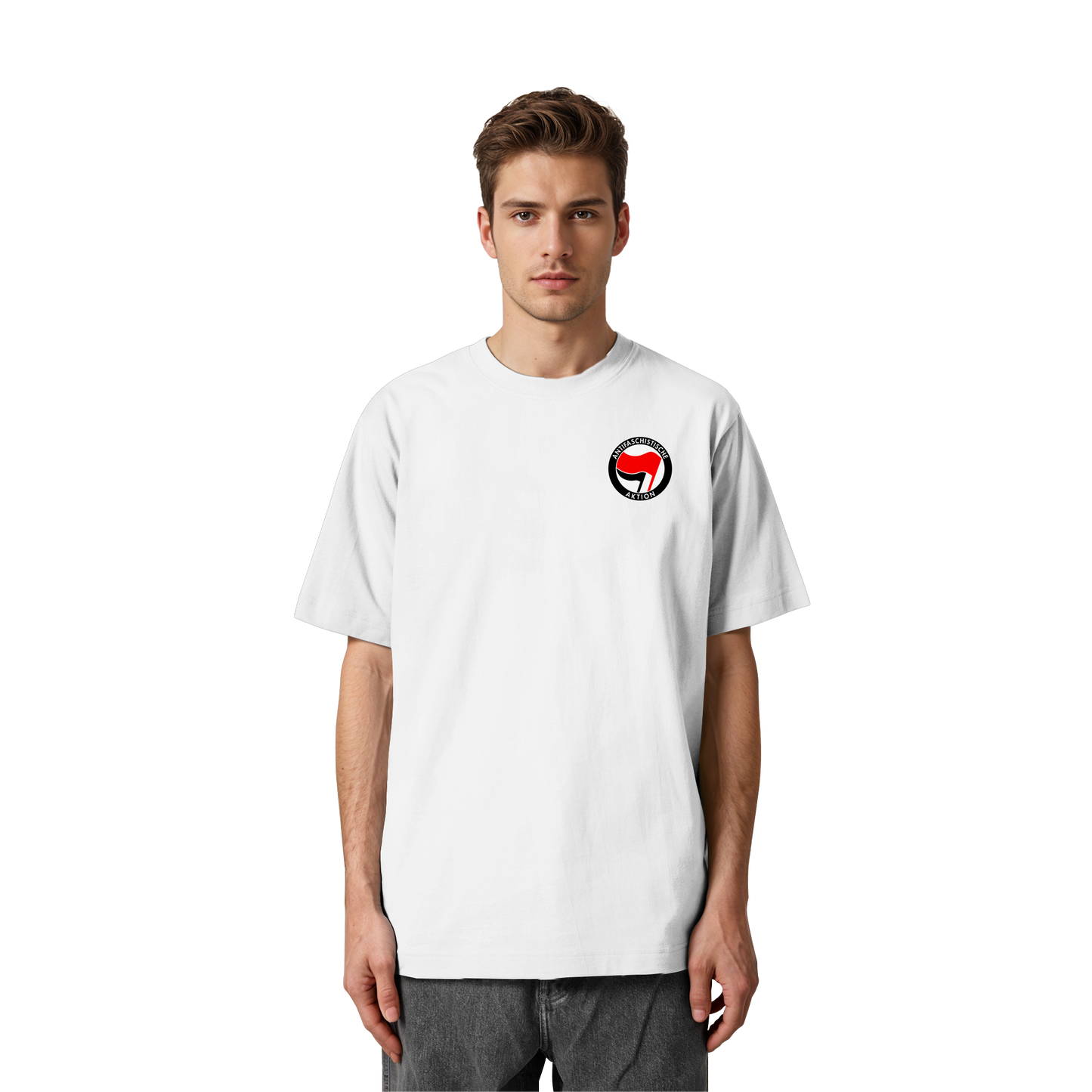 Antifaschistische Aktion (Kleiner Druck) - Oversized T-Shirt