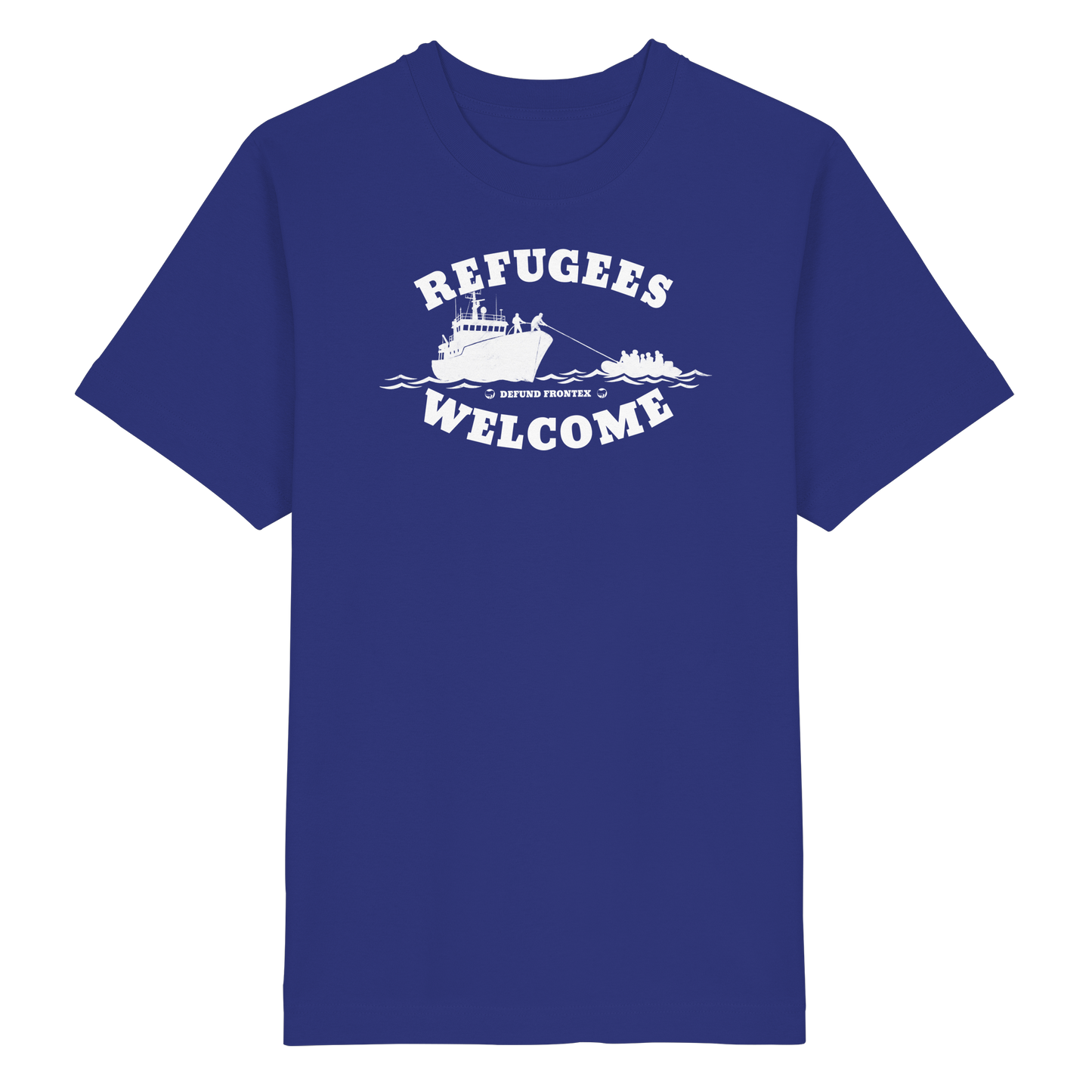 Refugees Welcome at sea (Weiß) - Oversized T-Shirt