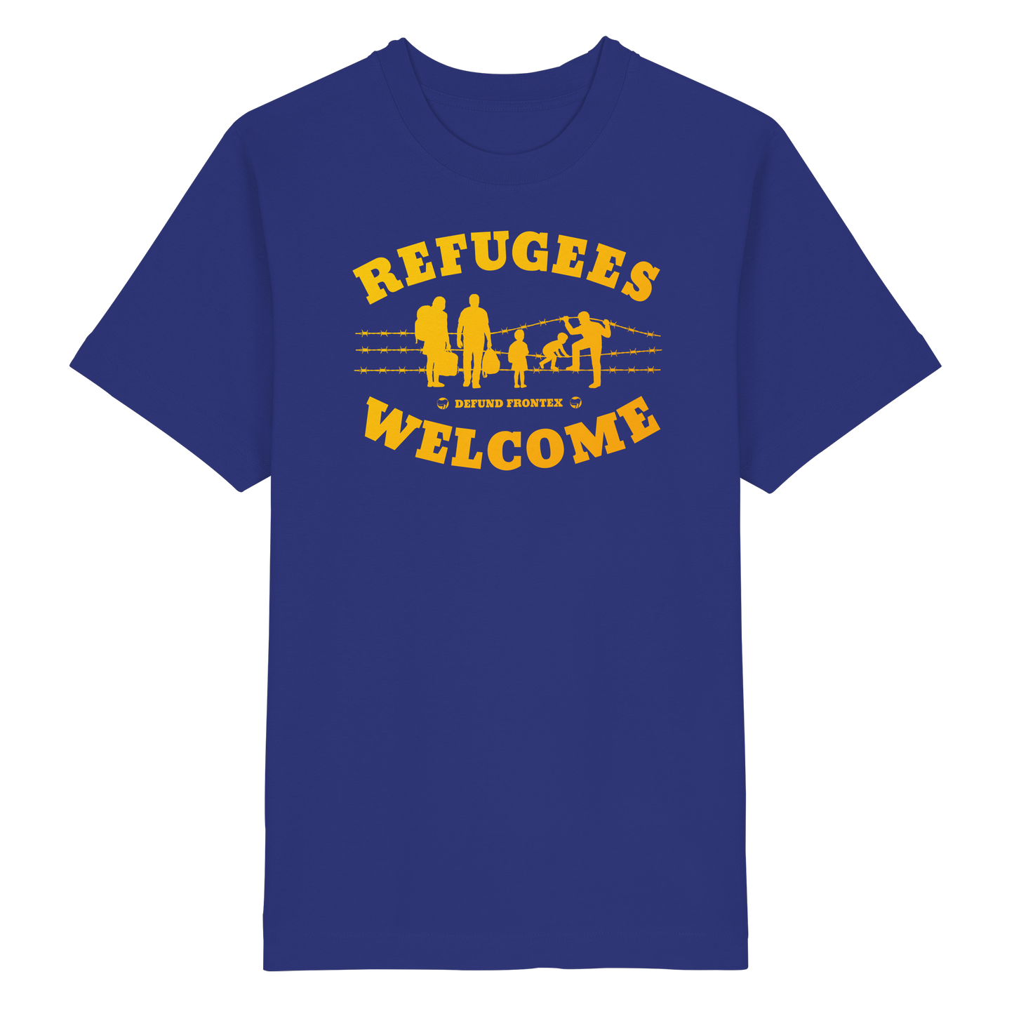 Refugees Welcome on land (Gelb-Orange) - Oversized T-Shirt