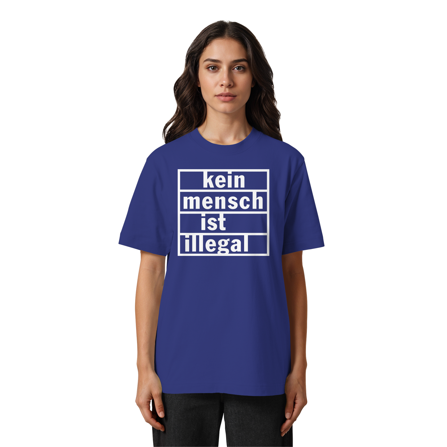 Kein Mensch ist illegal (Weiß) - Oversized T-Shirt