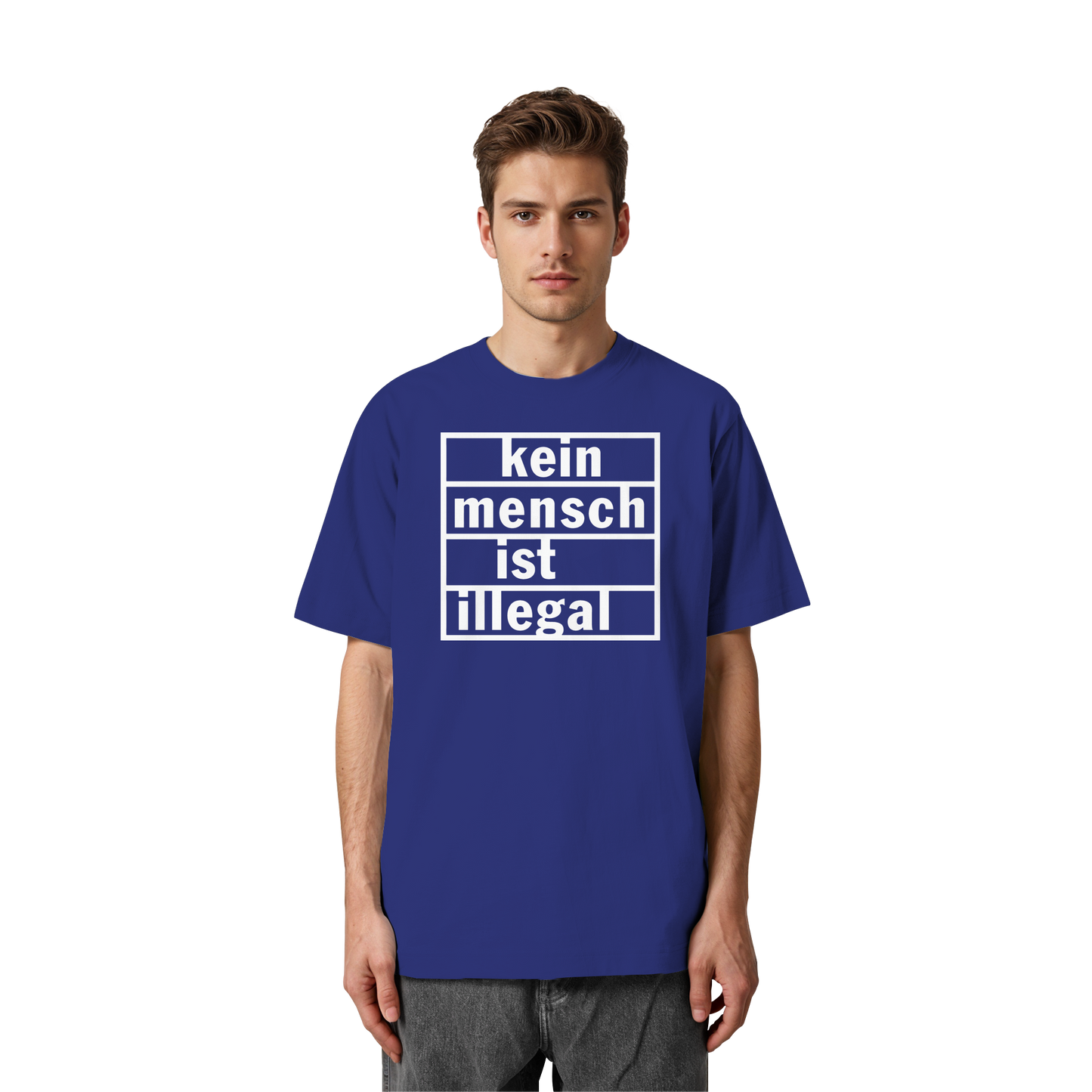 Kein Mensch ist illegal (Weiß) - Oversized T-Shirt