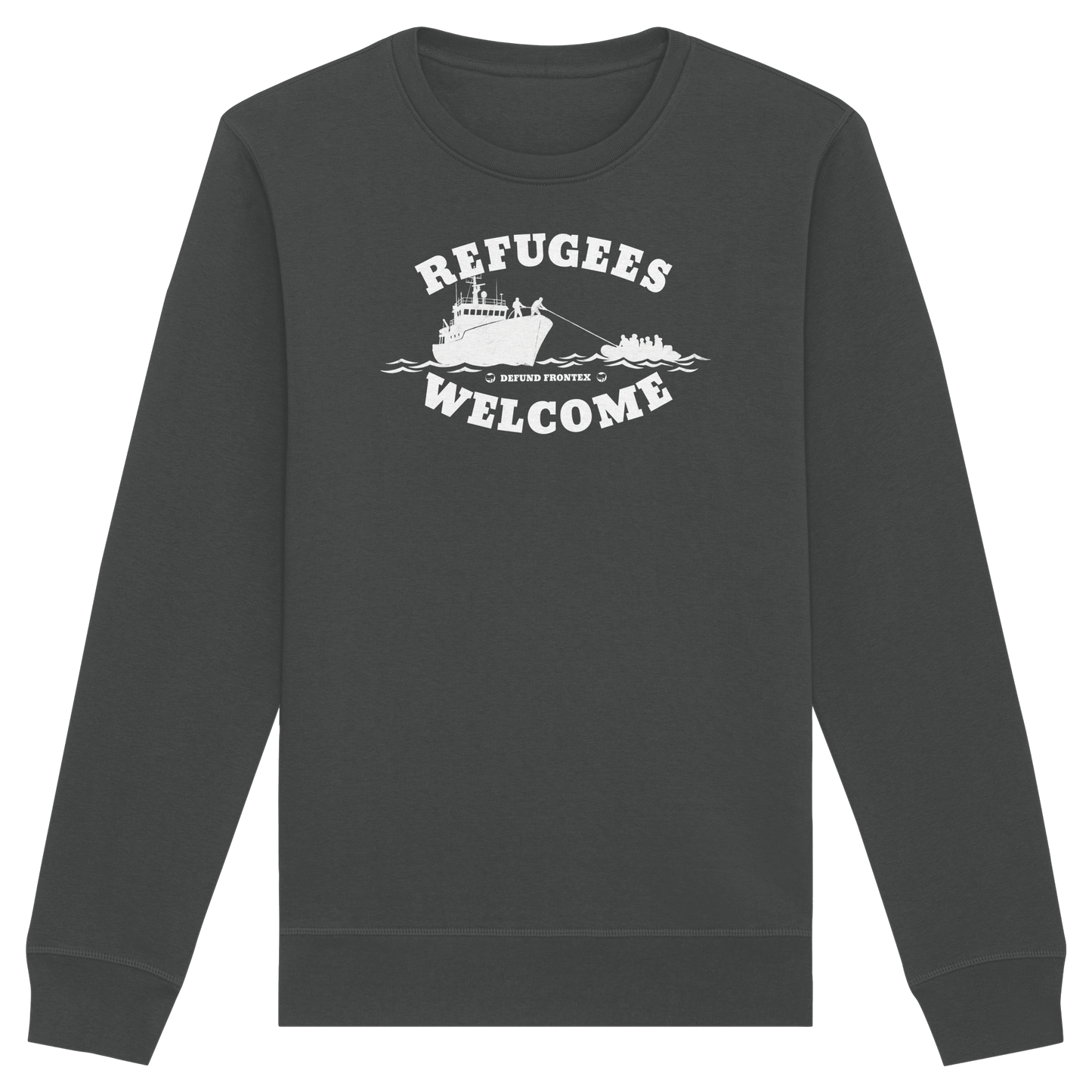 Refugees Welcome at sea (Weiß) - Sweatshirt