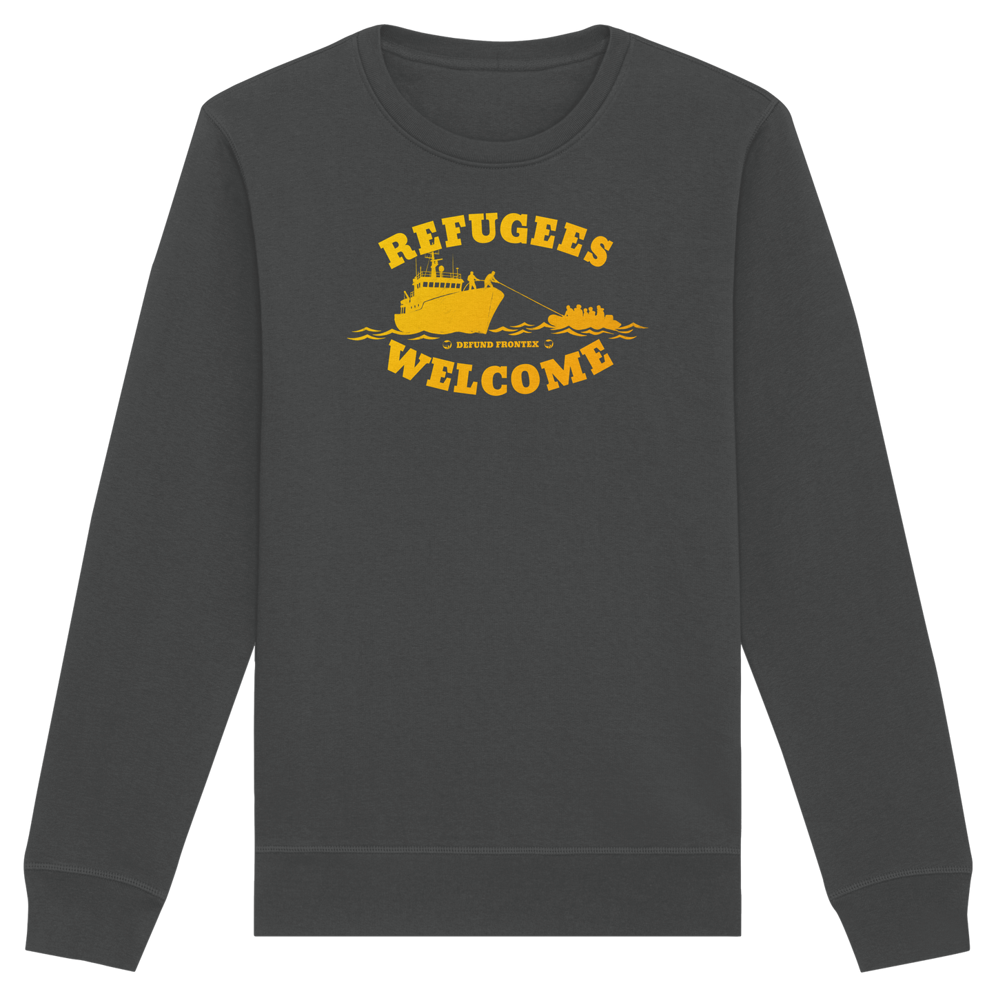 Refugees Welcome at sea (Gelb-Orange) - Sweatshirt