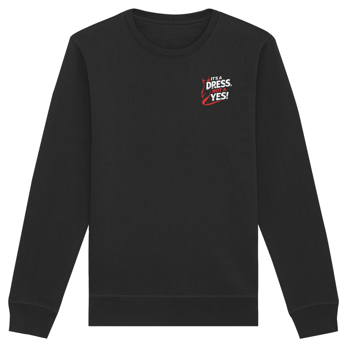 It's a dress, not a yes (Weiß/rot; kleiner Druck) - Sweatshirt