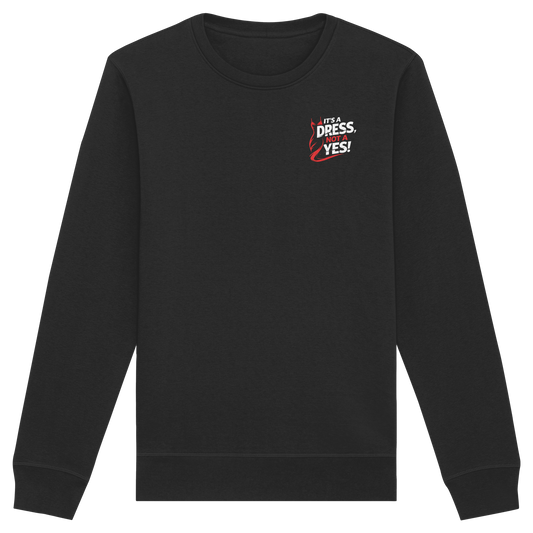 It's a dress, not a yes (Weiß/rot; kleiner Druck) - Sweatshirt
